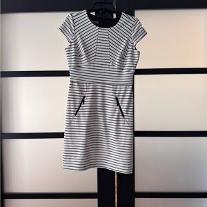 Donna Ricco Black and White Striped Mini Dress